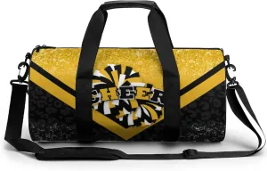 Sports Duffel for Cheerleaders, Cheer Bag for Women, Travel Duffle Bag, Weekender Bag, Cheerleading Gym Bag (Gold&Black)