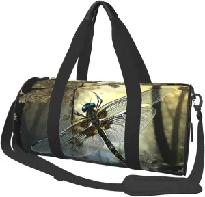 Sports Gym Bag for Women Men Travel Duffel Bag Tote Weekender Bag Carry on Overnight Bag for Travel Swimming Fitness Workout Sports Dragonflies Duffle Bag