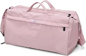 Sports Gym Bag for Women, Travel Workout Duffel Overnight Shoulder Bags with Shoes Compartment and Wet Pocket Lightweight Weekend Waterproof Pink