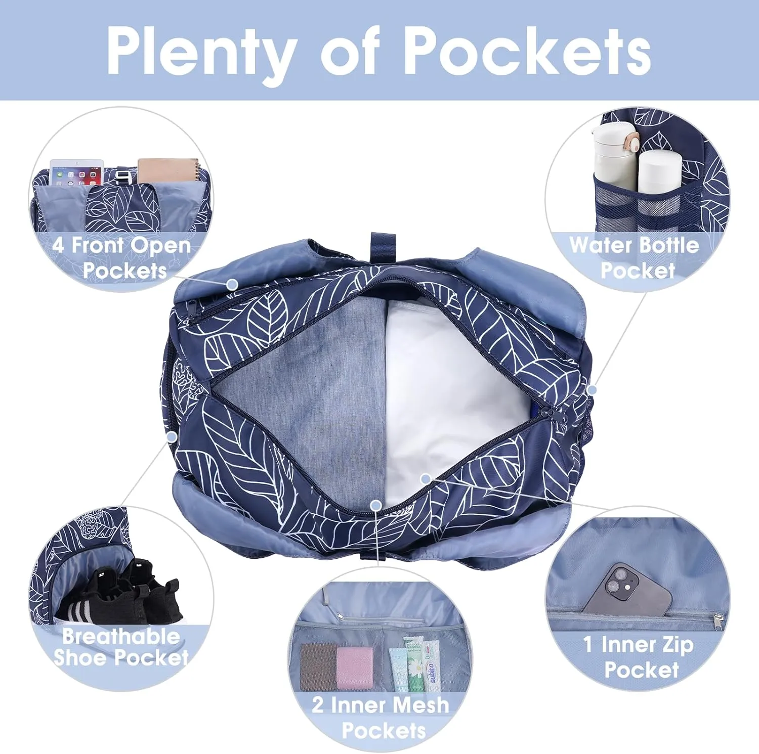 sportsnew Yoga Gym Bags for Women with Shoes Compartment & Wet Dry Storage Pockets & Adjustable Yoga Mat Holder, Patent Pending