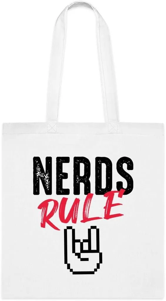 SpreadPassion Nerds Rule Tote Bag, Nerds Rule Gift, Nerds Rule Shoulder Bag, Nerds Rule Reusable Bags, Birthday Christmas Basket Gag Gift Idea, Gift For Her, Gift For Him, Women Tote Bag