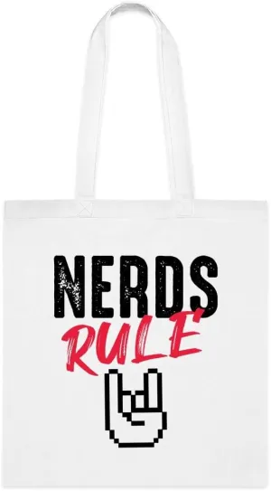 SpreadPassion Nerds Rule Tote Bag, Nerds Rule Gift, Nerds Rule Shoulder Bag, Nerds Rule Reusable Bags, Birthday Christmas Basket Gag Gift Idea, Gift For Her, Gift For Him, Women Tote Bag