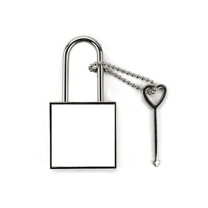 Square Metal Padlock with Key