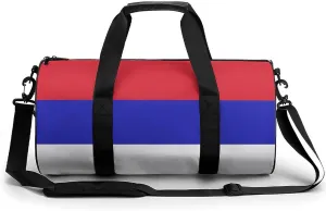 Srpska Flag Waterproof Sports Duffel Bag with Dry Wet Separation for Gym Beach Travel