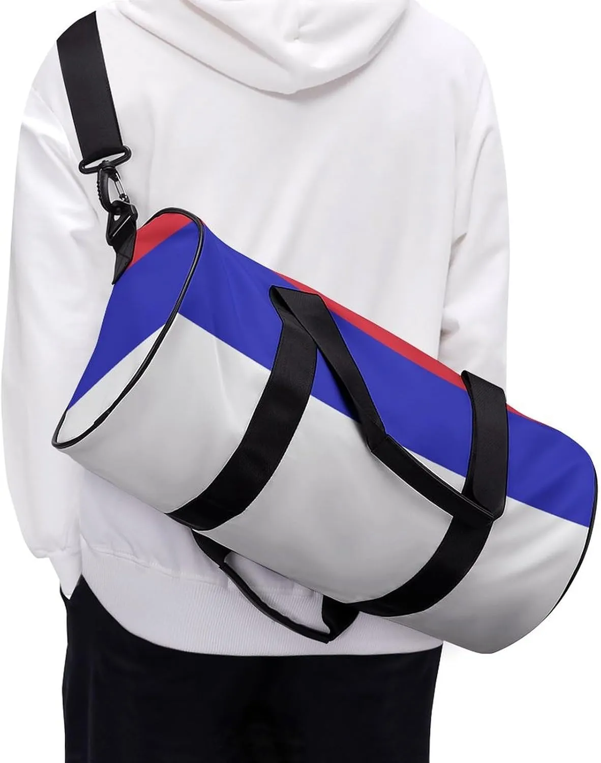 Srpska Flag Waterproof Sports Duffel Bag with Dry Wet Separation for Gym Beach Travel