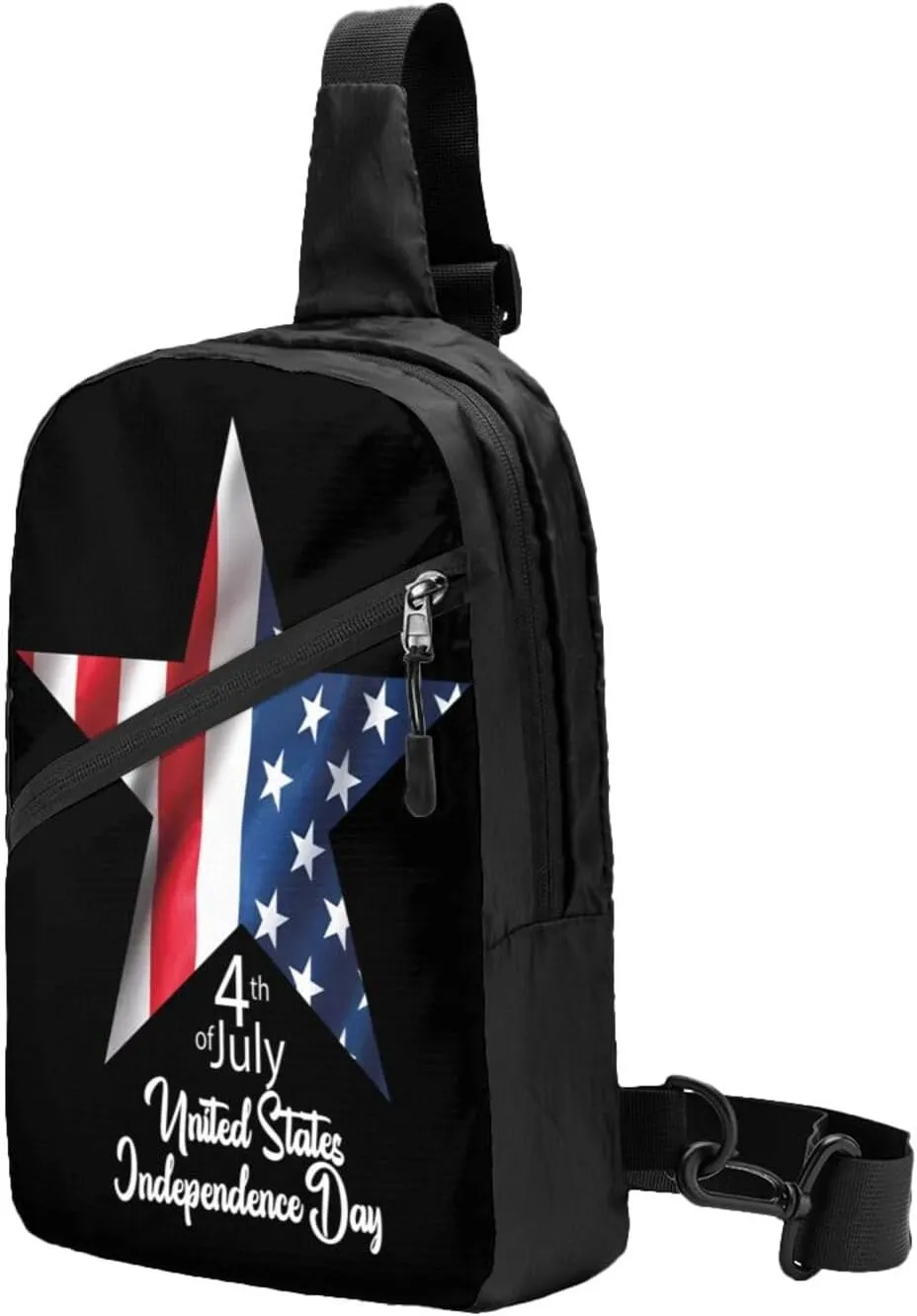 Star American Flag Portable Sling Bags Packable Crossbody Bag Foldable Sport Daypack Reusable Shoulder Backpack Diagonally Chest Bag for Workout Travel