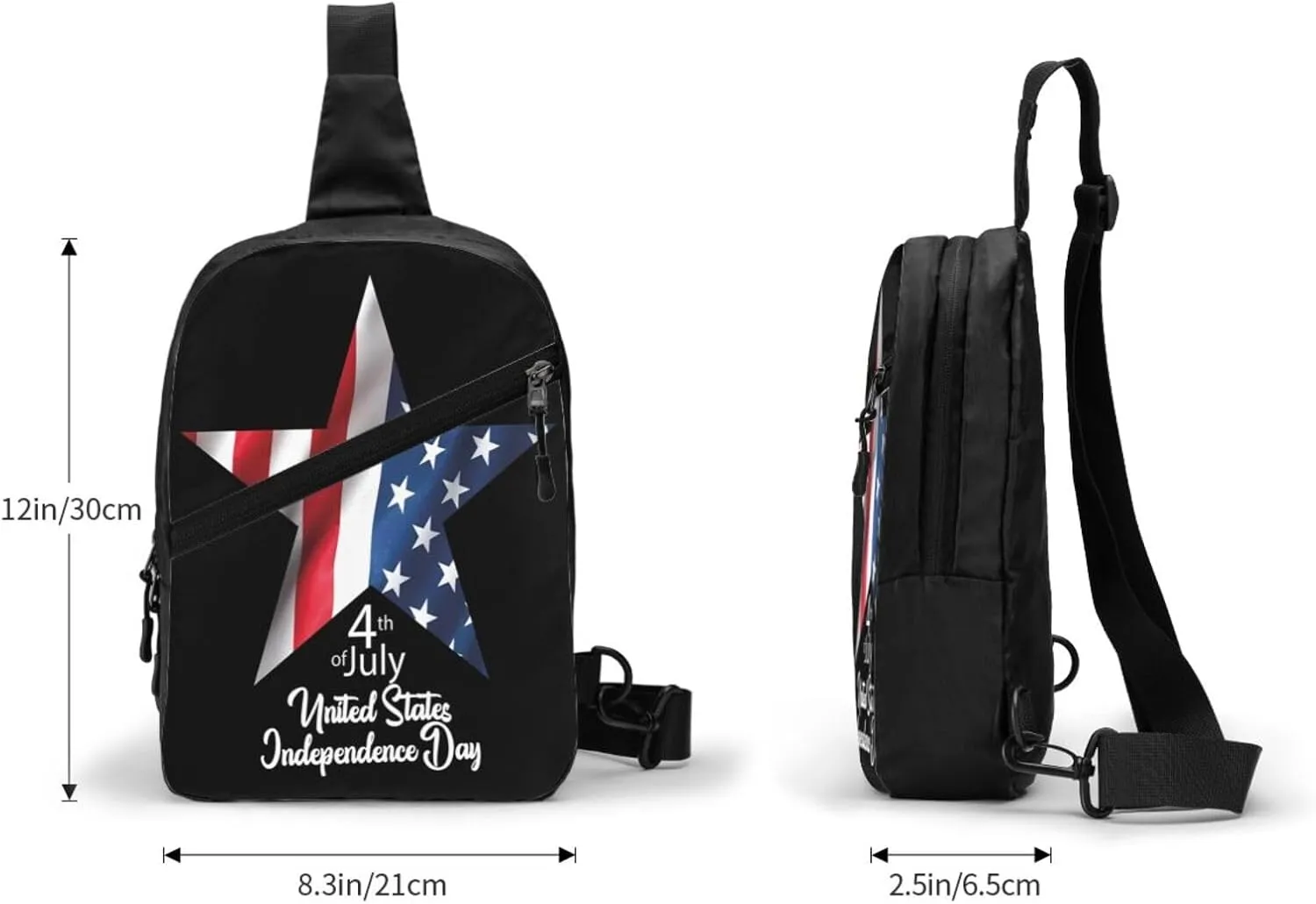 Star American Flag Portable Sling Bags Packable Crossbody Bag Foldable Sport Daypack Reusable Shoulder Backpack Diagonally Chest Bag for Workout Travel