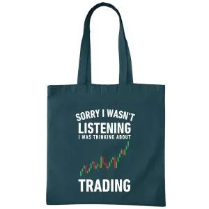 Stock Trading Funny Tote Bag for Stock Broker Investor Bull Market Day Trader Gift Navy Black Multicolor Canvas Tote Bag