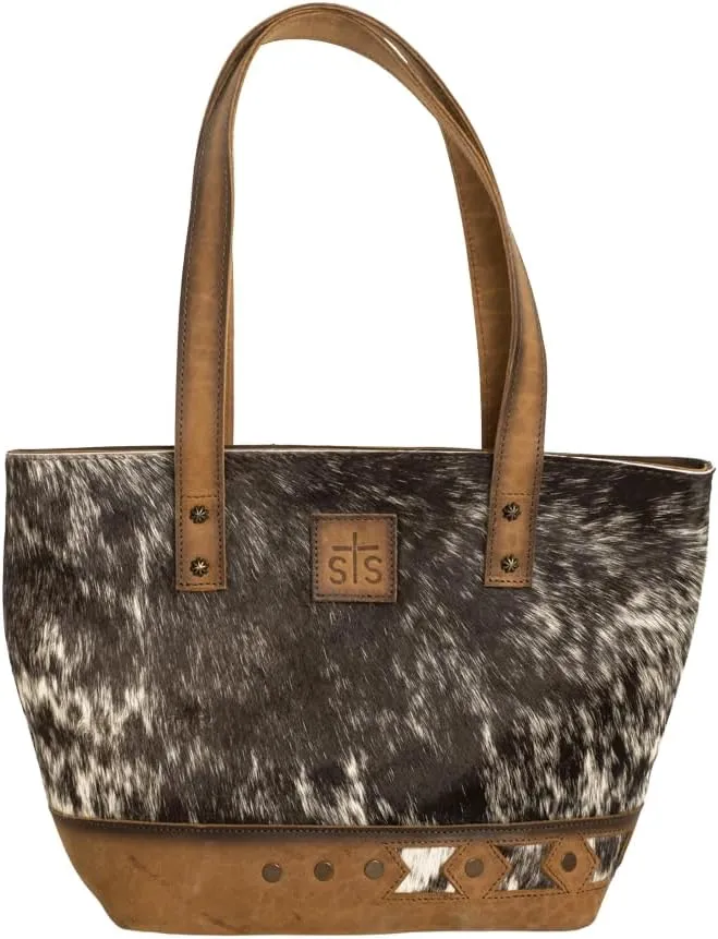 STS RANCHWEAR Roswell Cowhide Small Tote - Ladies Purses, Brown