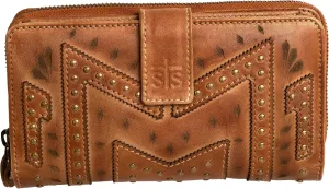 STS Ranchwear Womens Wayfarer Chelsea Veg-Tan Leather Zip Around Wallet