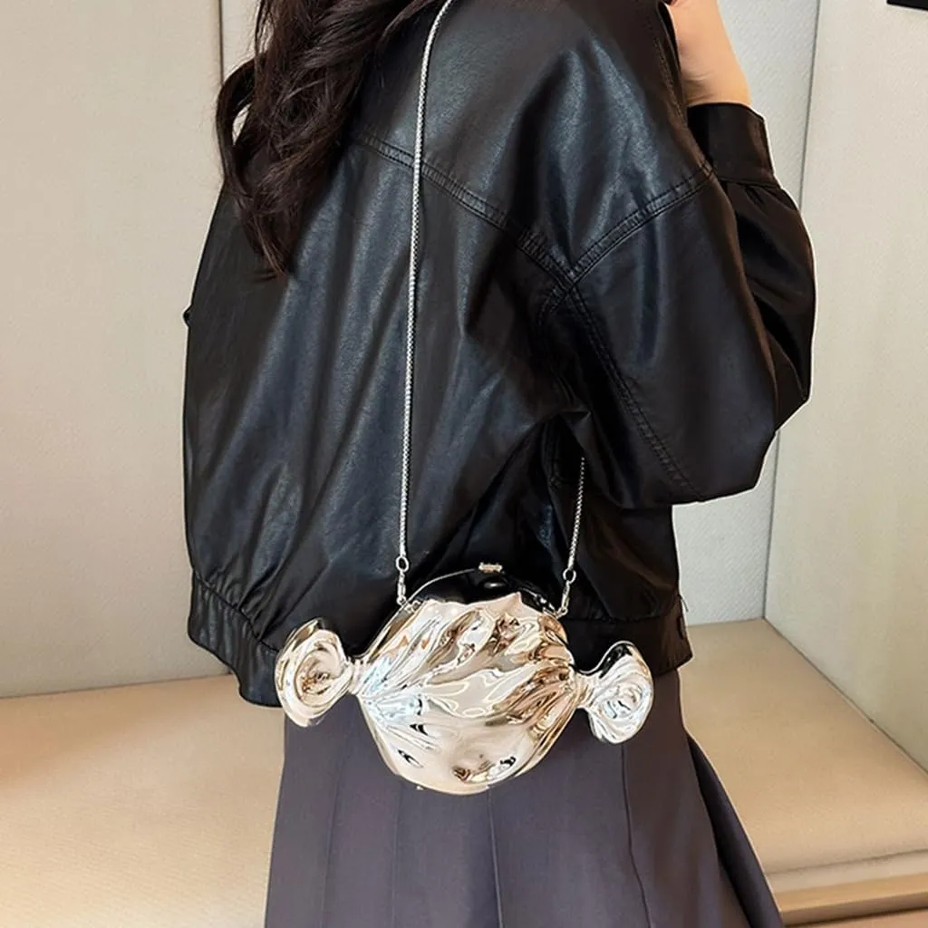 Stylish Candy Shaped Evening Purse Stylish Banquet Handbag Acrylic Shoulder Bag For Wedding And Cocktail Parties