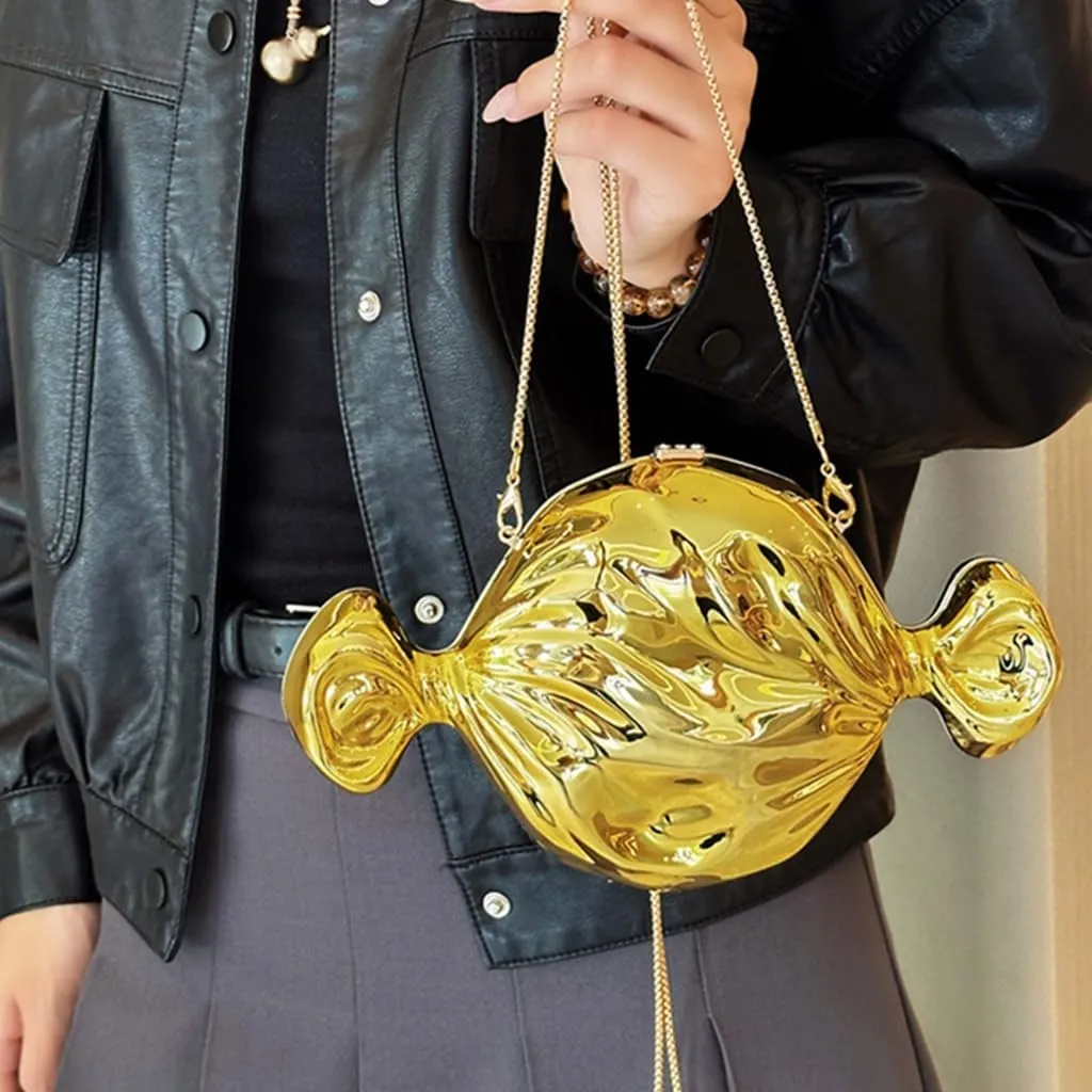 Stylish Candy Shaped Evening Purse Stylish Banquet Handbag Acrylic Shoulder Bag For Wedding And Cocktail Parties