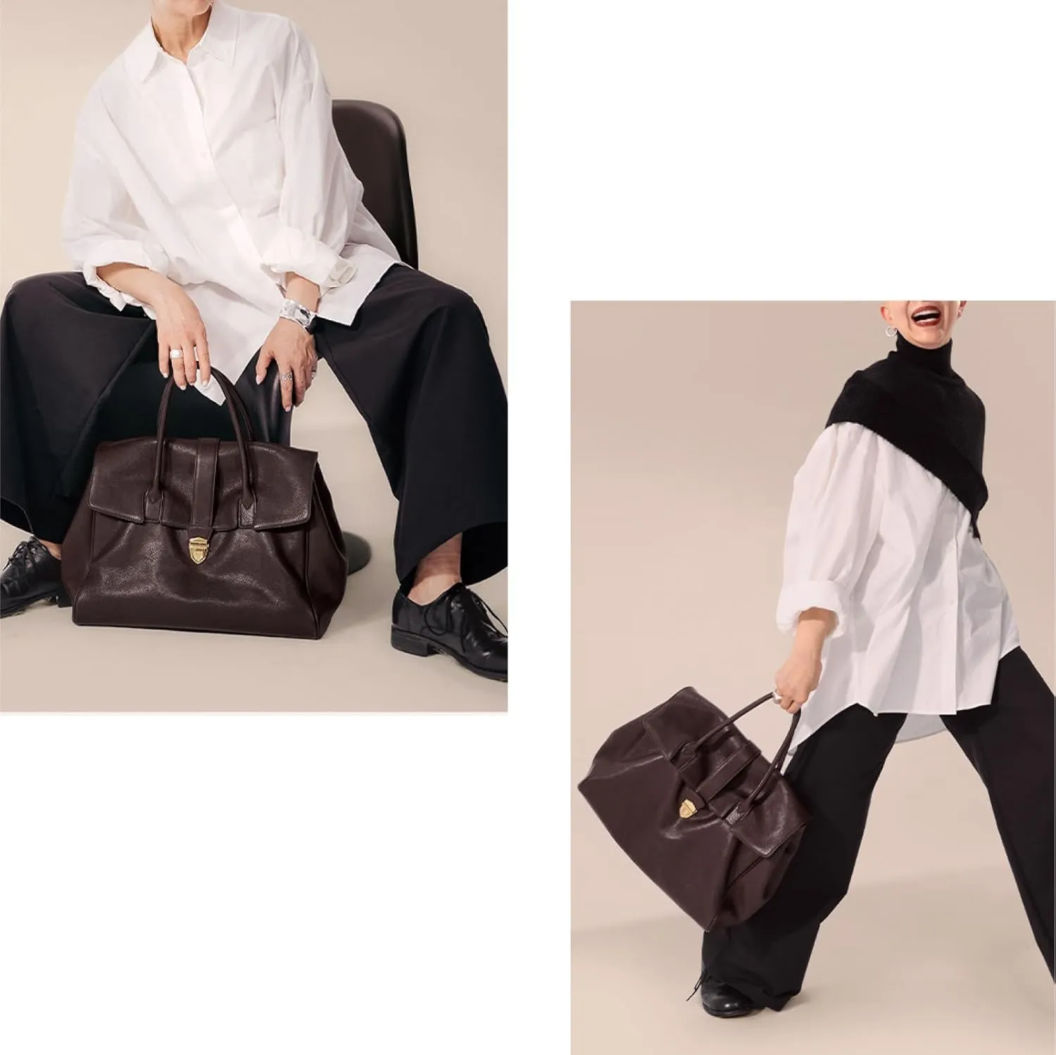 Stylish Genuine Leather Tote Bag for Women - Lightweight Underarm Commuter Purse | Elegant Designer Handbag