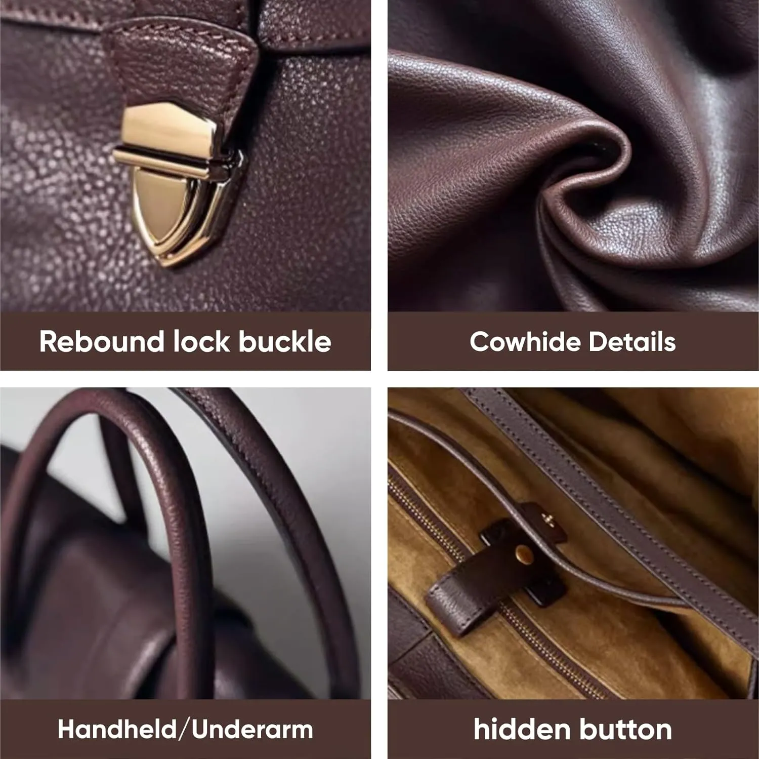 Stylish Genuine Leather Tote Bag for Women - Lightweight Underarm Commuter Purse | Elegant Designer Handbag