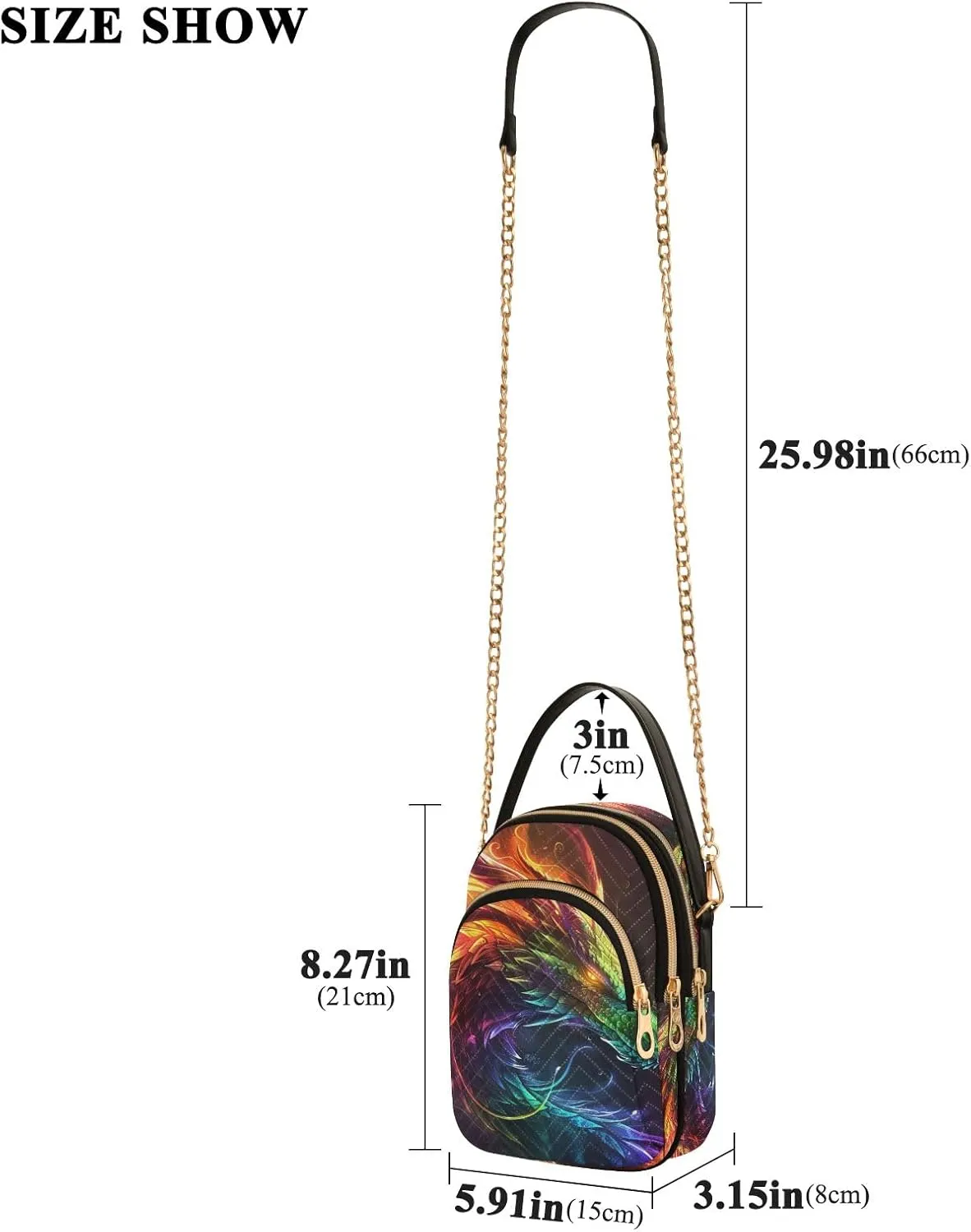 SUABO Crossbody Bag for Women, Cute Phone Purse Detachable Chain Bag Shoulder Handbag Wallet