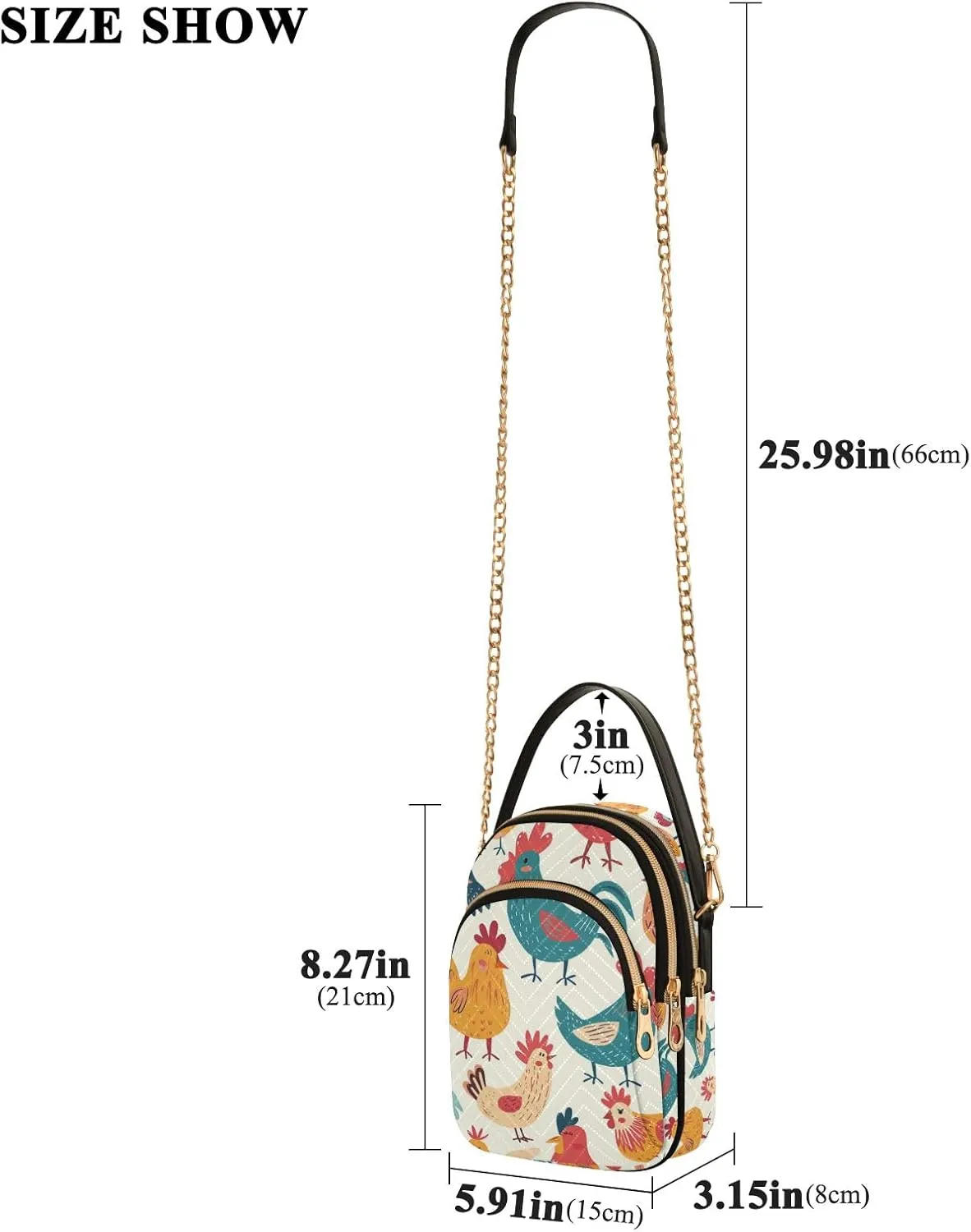 SUABO Crossbody Bag for Women, Cute Phone Purse Detachable Chain Bag Shoulder Handbag Wallet