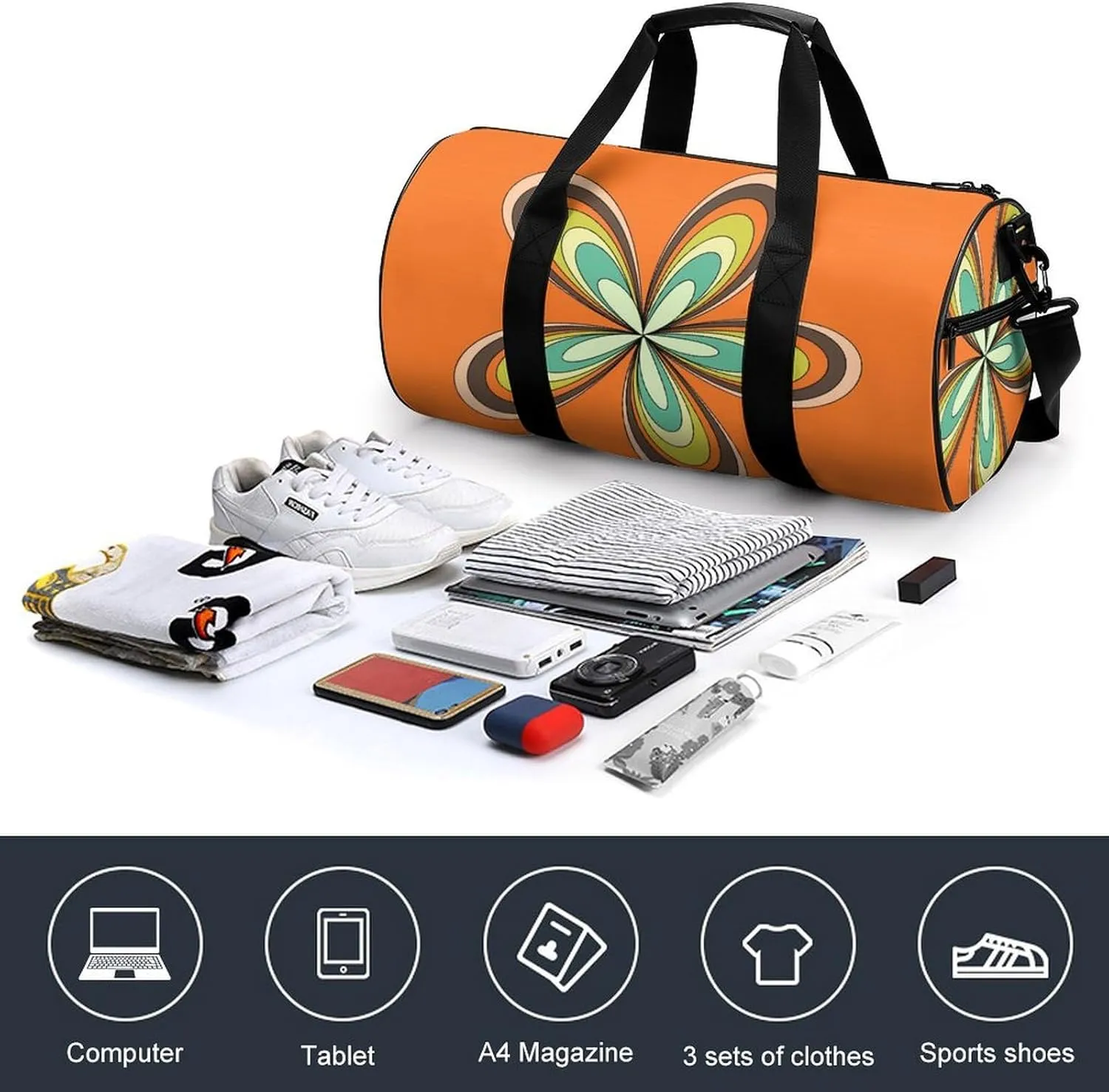 Summer Gold Pineapple Fitness Bag Waterproof And Stain Resistant Suitable for Unisex