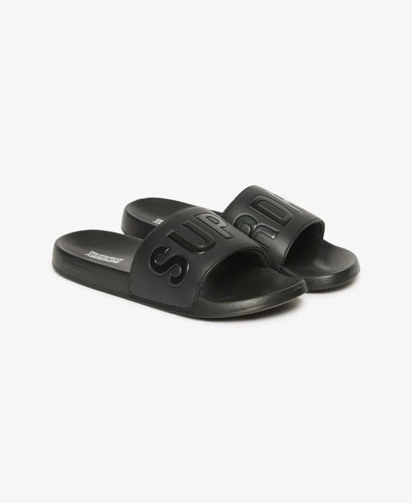 Superdry Men's Core Vegan Pool Sliders, Black