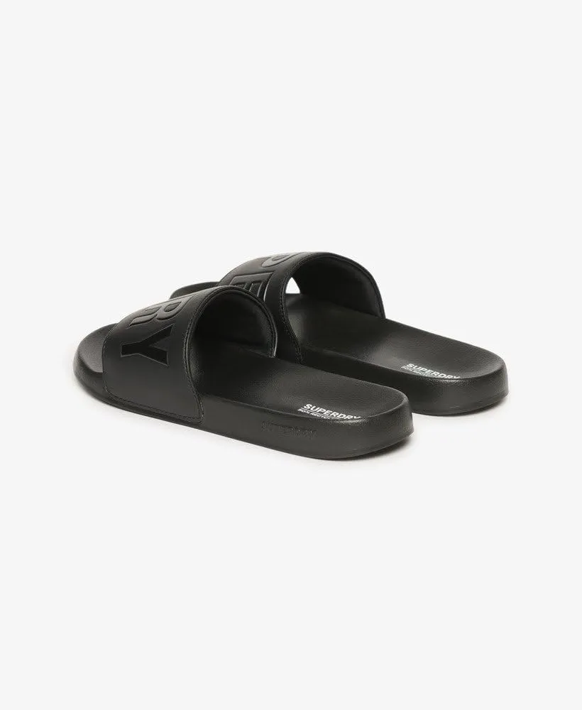 Superdry Men's Core Vegan Pool Sliders, Black