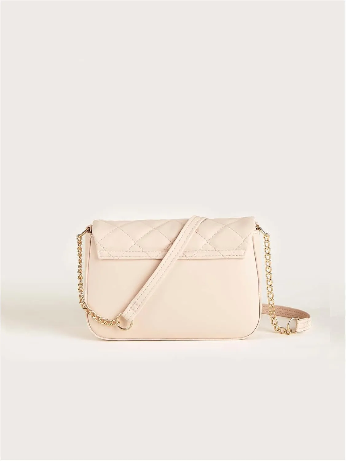 SweatyRocks Girl's PU Leather Chain Strap Crossbody Bag Metal Decor Flap Wallet Mini Square Bag Dusty Pink One-Size