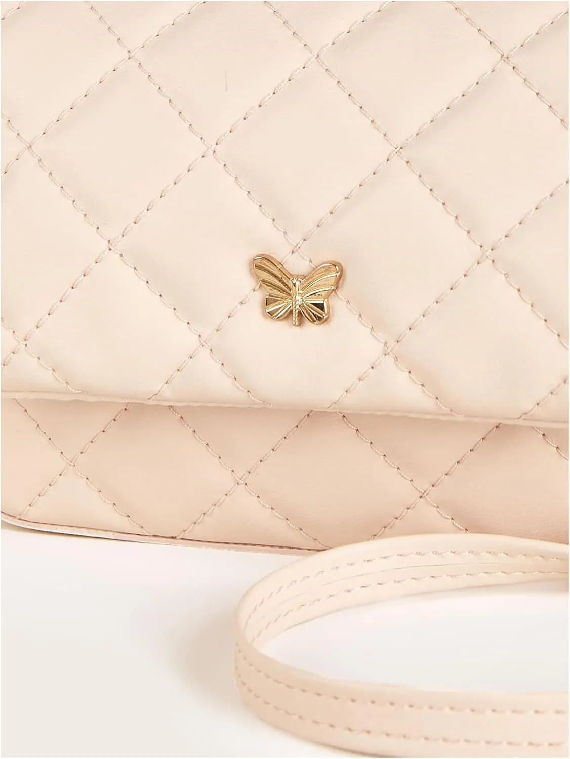 SweatyRocks Girl's PU Leather Chain Strap Crossbody Bag Metal Decor Flap Wallet Mini Square Bag Dusty Pink One-Size