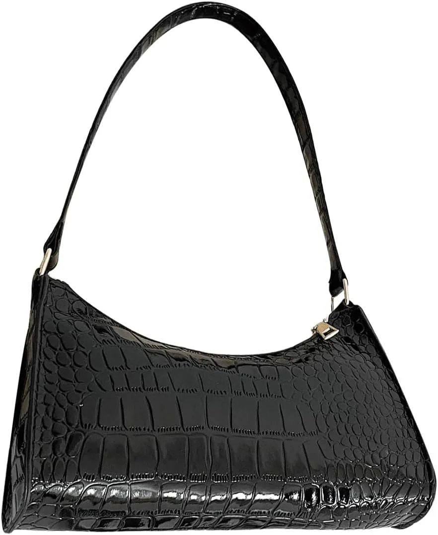 SweatyRocks Women's Crocodile Embossed Shoulder Handbag Small Clutch Purse PU Leather Square Bags