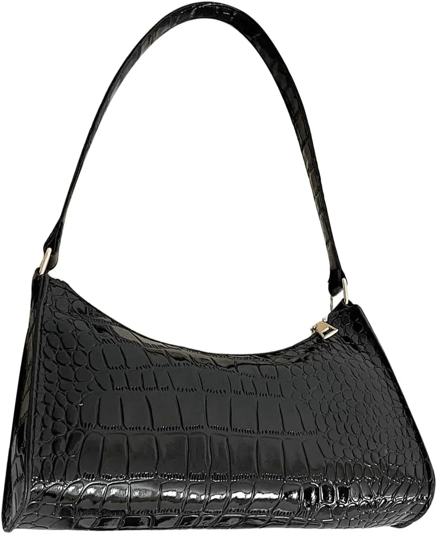 SweatyRocks Women's Crocodile Embossed Shoulder Handbag Small Clutch Purse PU Leather Square Bags