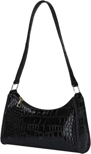 SweatyRocks Women's Crocodile Embossed Shoulder Handbag Small Clutch Purse PU Leather Square Bags