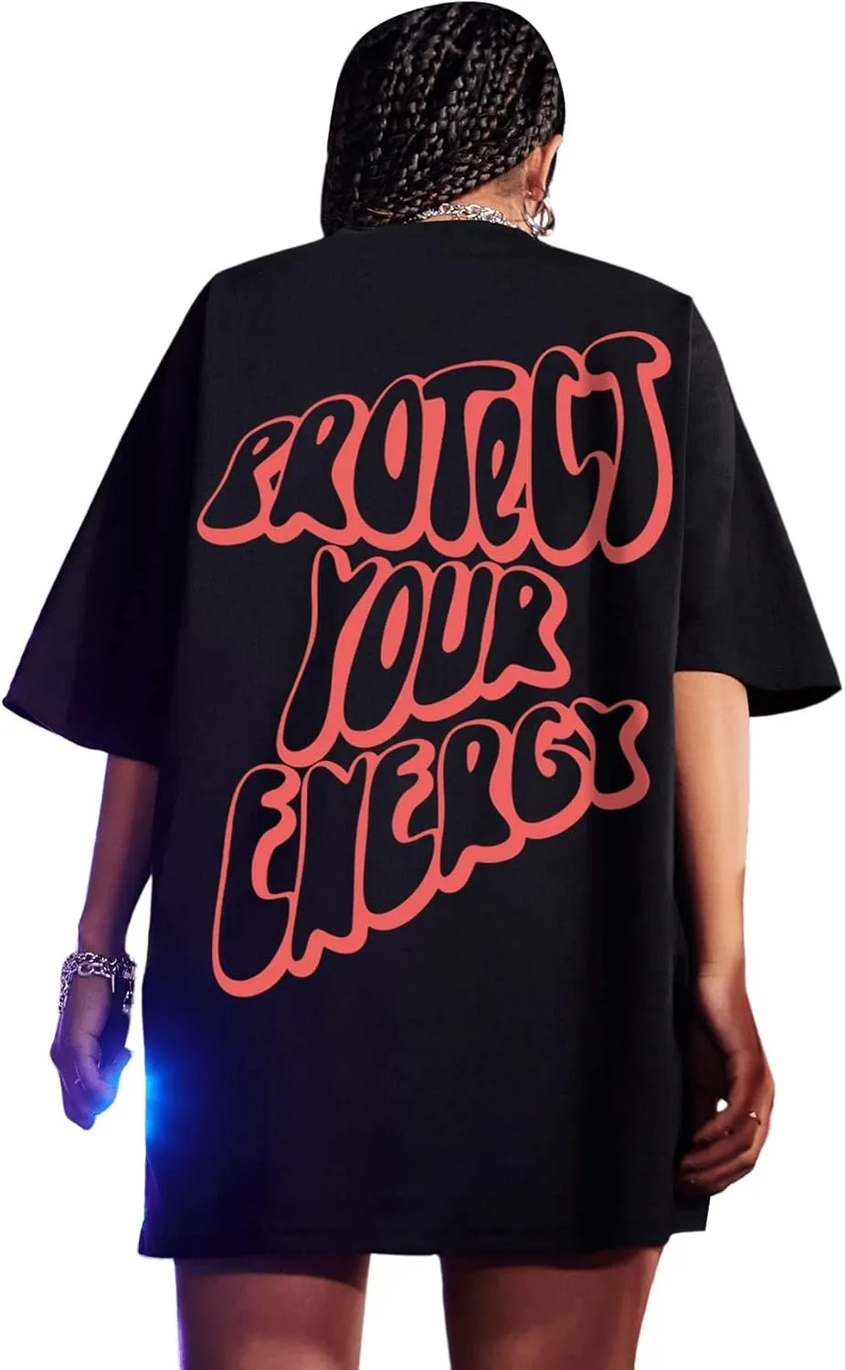 SweatyRocks Women's Short Sleeve Oversized Graphic Tees Round Neck Loose T-Shirt