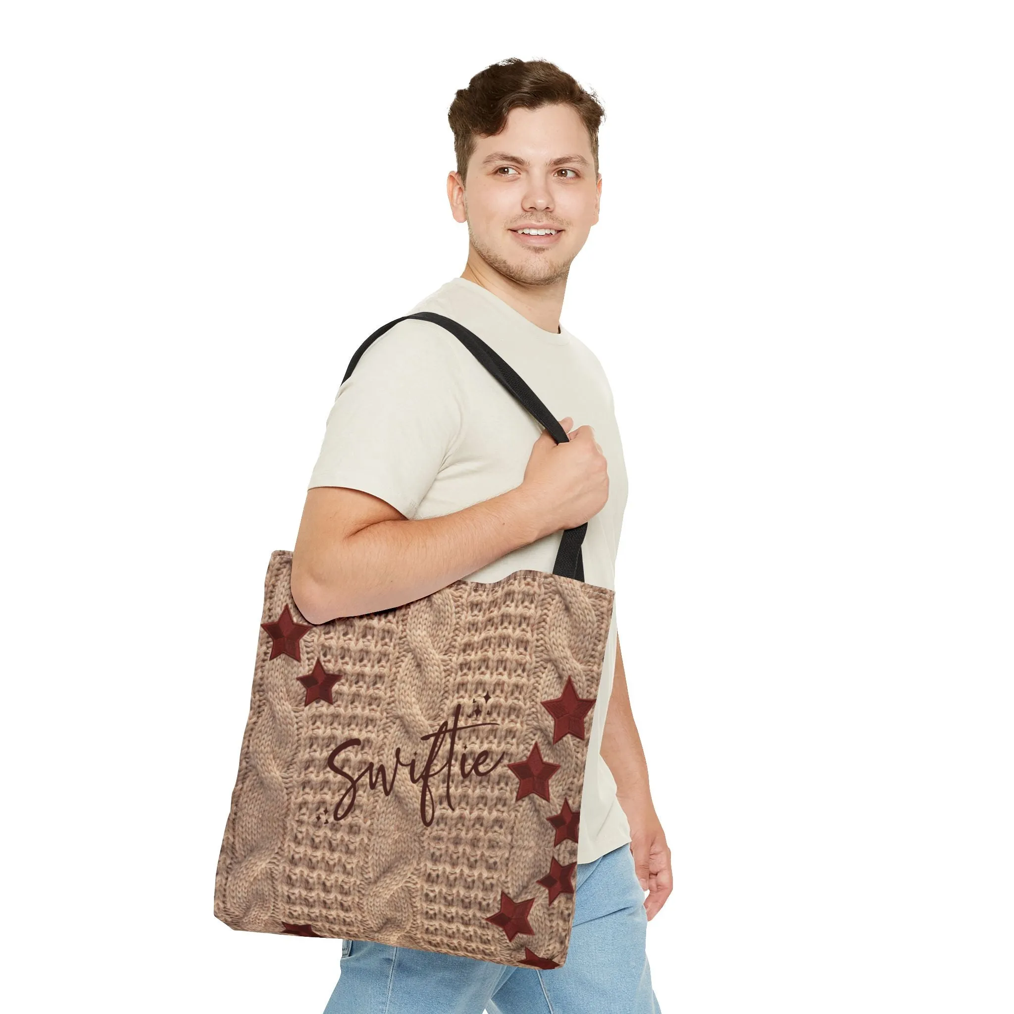 Swiftie Red Holiday Cardigan Inspired Tote Bag
