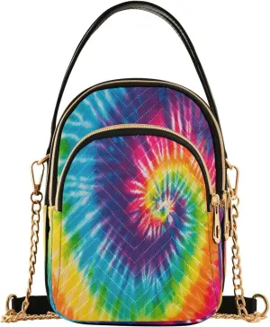 Swirl Tie Dye Color Crossbody Bag for Women Mini Cell Phone Purse Women's Shoulder Handbag