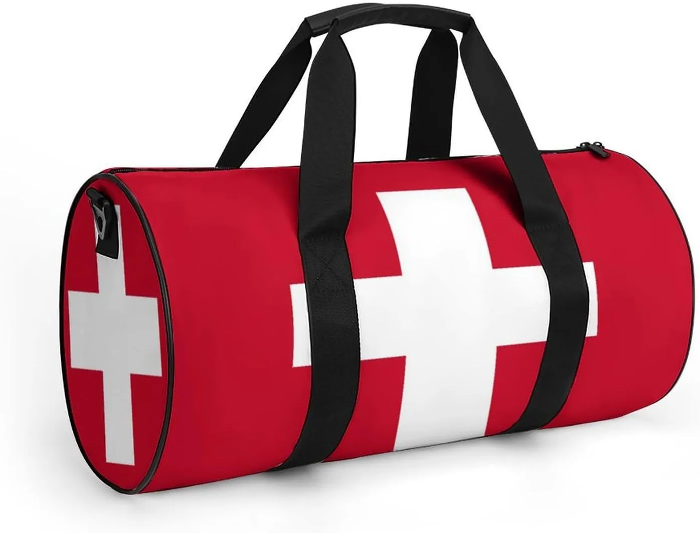 Switzerland Flag Large Capacity Sports Duffel Bag for Gym Travel Weekend for Men Women