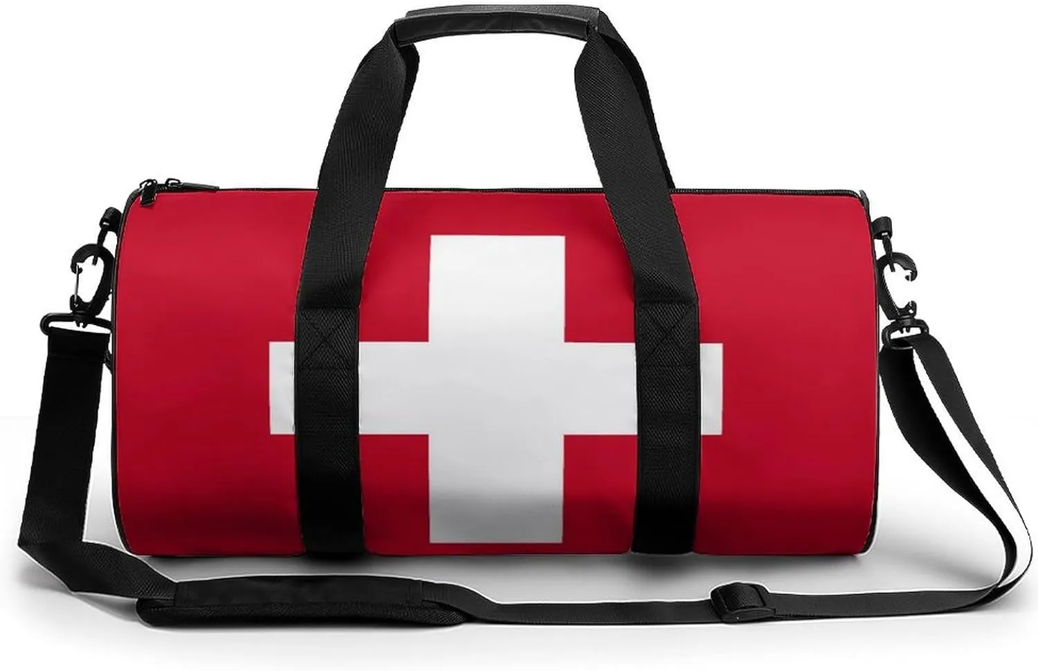 Switzerland Flag Large Capacity Sports Duffel Bag for Gym Travel Weekend for Men Women