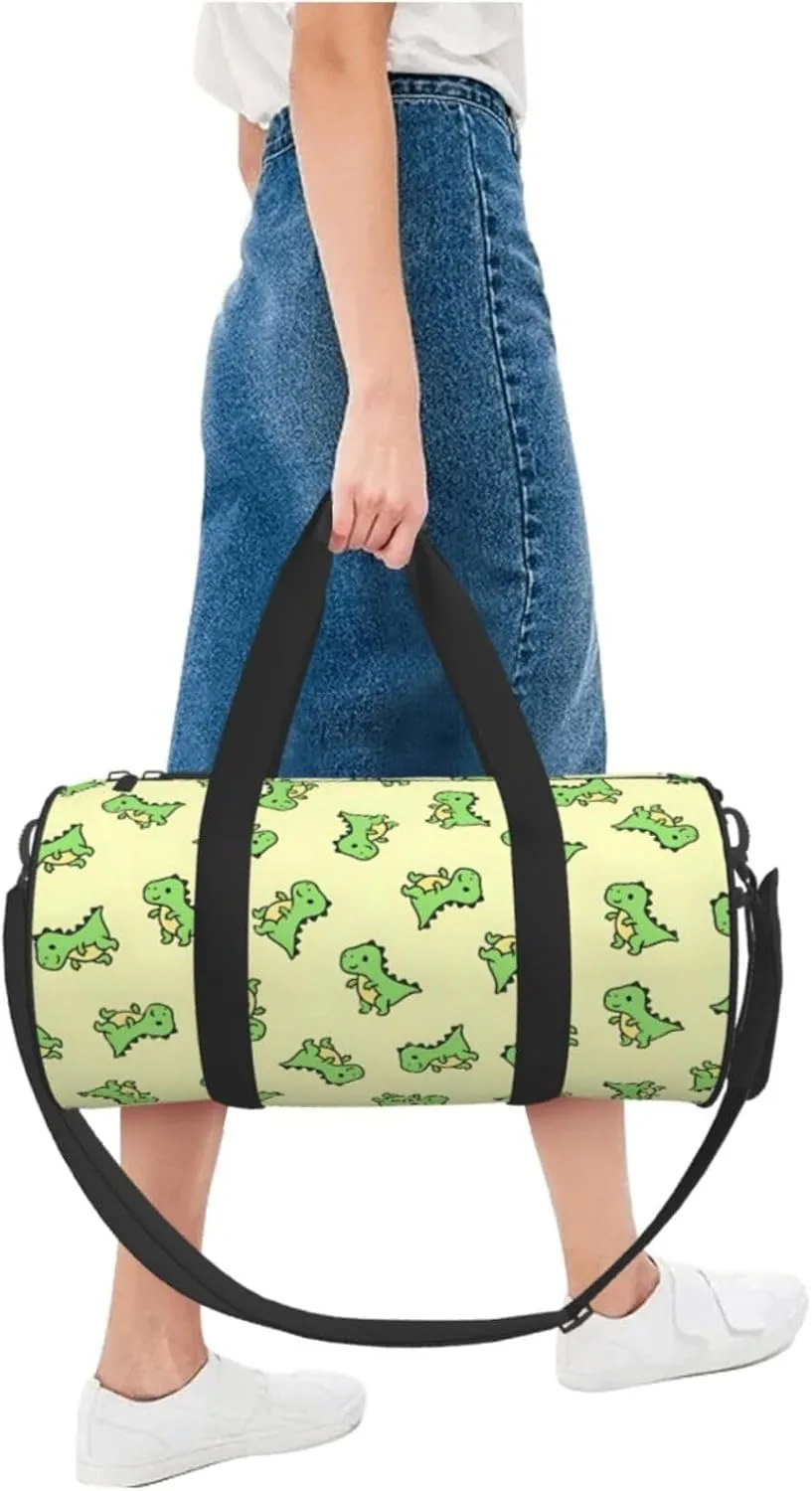 T. Rex Round Travel Duffel Bag Large Capacity Gym Sports Bags for Hiking Vacation Trips