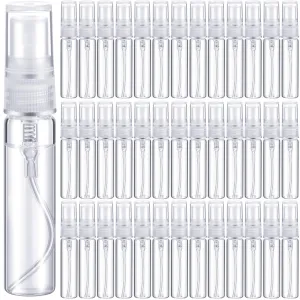 Tanlade 300 Pcs Mini Spray Bottles Clear Refillable Glass Perfume Bottles Fragrance Scent Sample Perfume Atomizer Glass Empty Travel Sprayer Pocket Dispenser Refillable Container (5ml)
