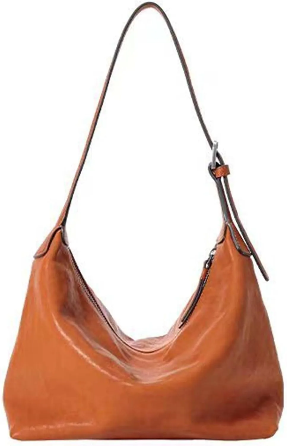 Tanned cowhide armpit bag, multifunctional casual shoulder commuting bag, genuine leather dumpling bag