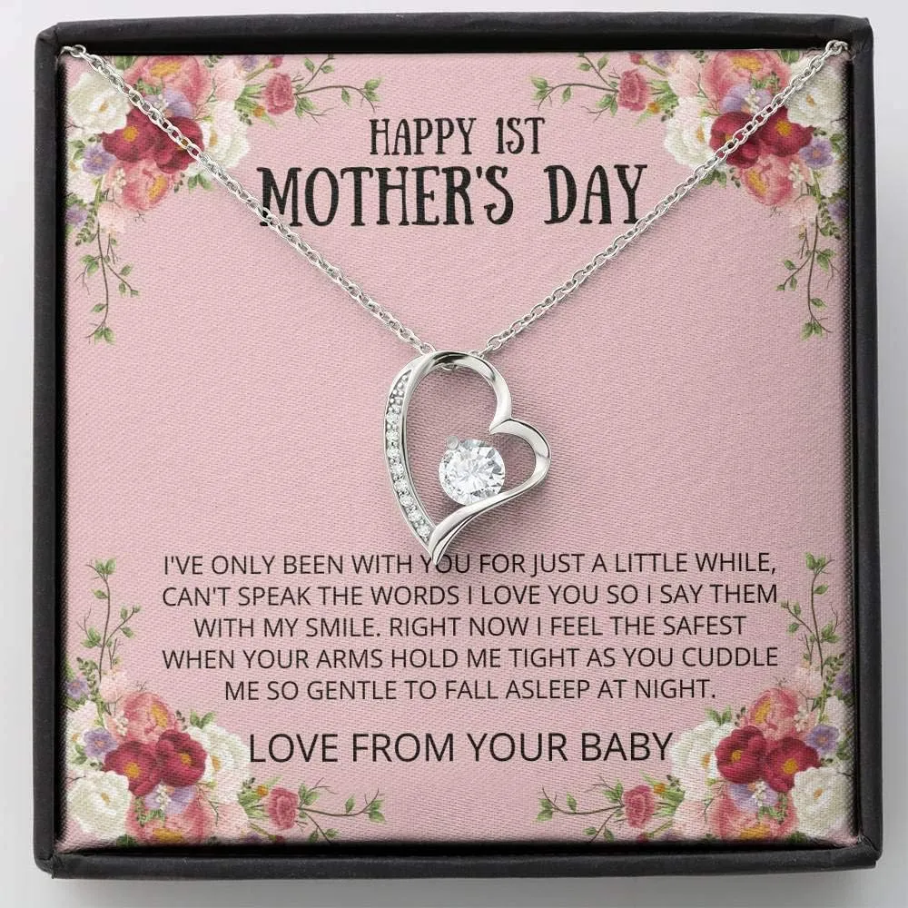 Tek Weh 1st Mother's Day - I Love You Forever Love Necklace, First Mother's Day, Mom Necklace, Mom Gift, Daughter Gift, Gift Idea for Mom, New Mom, Jewelry for Mom