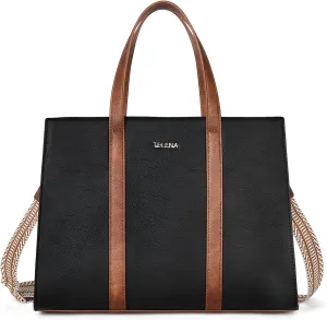 Telena Leather Tote Bag for Women Crossbody Tote Purse Handbag with Compartments and Adjustable Strap