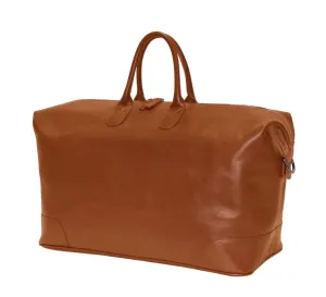 The 038 Duffle Leather Bag | Handmade to Order in Italy, Vegetable Tanned Leather | Travel Briefcase Bag Duffel Bag (Amber)