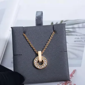 The 925 Round Hollow Pendant Necklace Sweet Versatile Women's Popular Collar Chain Jewelry