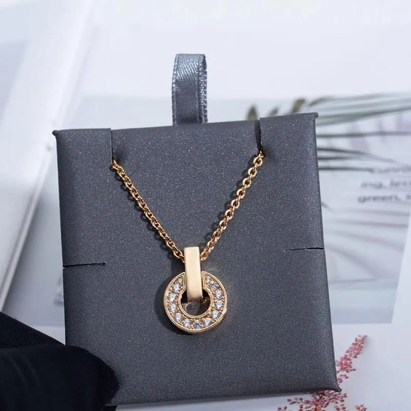 The 925 Round Hollow Pendant Necklace Sweet Versatile Women's Popular Collar Chain Jewelry