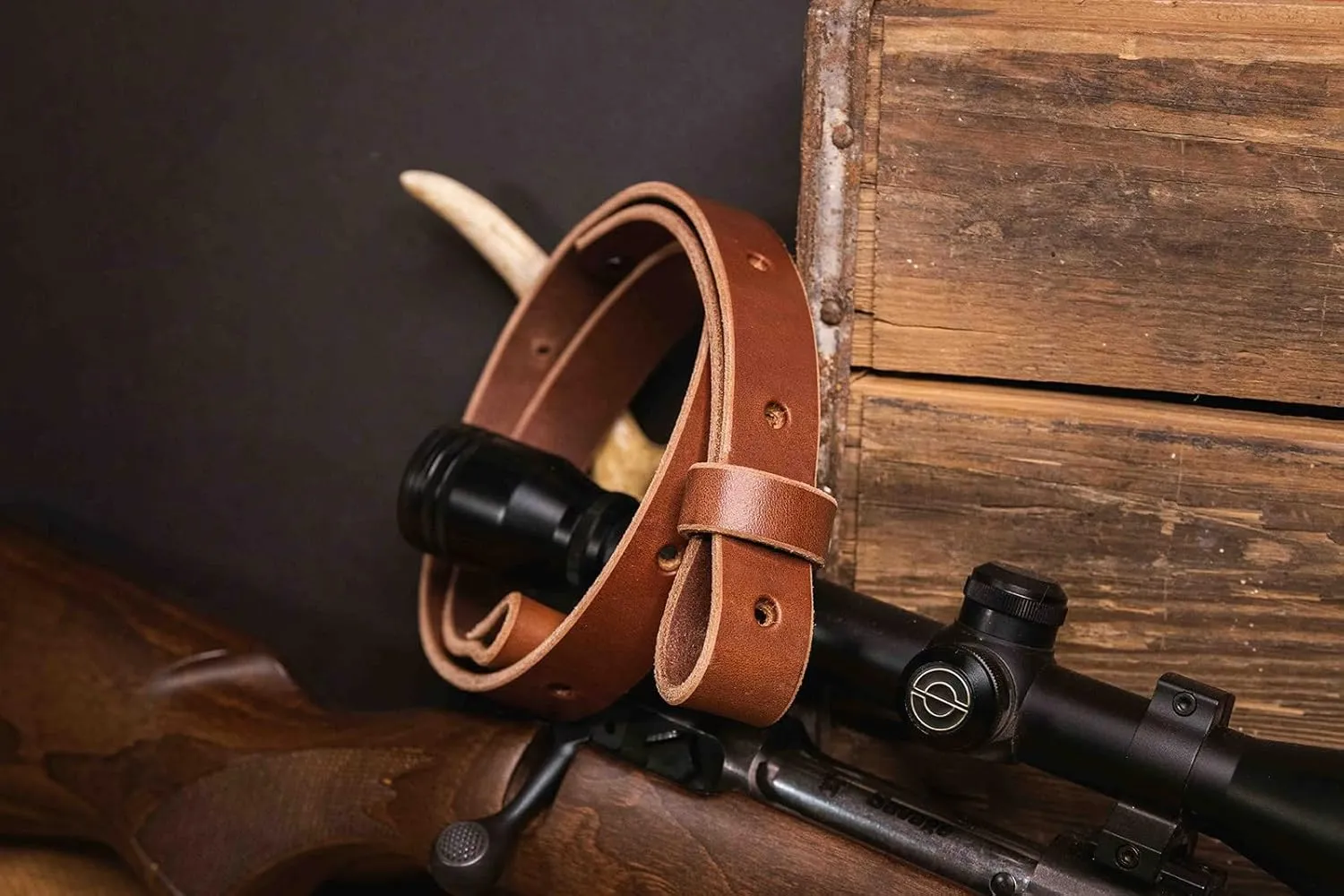 The Hunter -1" Wide Leather Rifle Sling by Nohma Leather