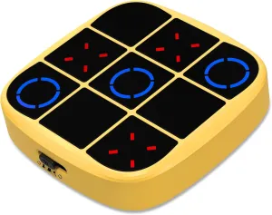 Tic Tac Toe Bolt Game, 4-in-1 Handheld Puzzle Game Console,Electronic Tic Tac Toe Game for Educational and Memory Growth, Portable Travel Games for Car Ride, Board Games for Kids and Adults(Yellow)