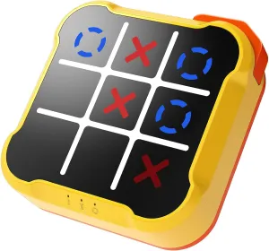 Tic Tac Toe Game, 3-in-1 Board Game Machine, Handheld Electronic Puzzle Game, Portable Bolt Game for Trip, Office Break, Queue Time, Birthday Gift for Kids Adult