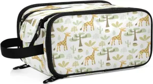 Toiletry Bag for Women Giraffes and Savannah Large Capacity Travel Cosmetic Bag Water-resistant Lightweight Storage Bags for Toiletries Accessories