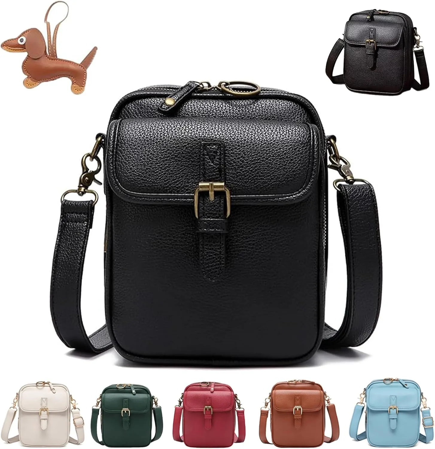 Tojoyride Crossbody Bag, Vintage Urvashi Crossbody Bag with 10 Card Slots, Women Shoulder Handbags with Anti-Theft Zipper