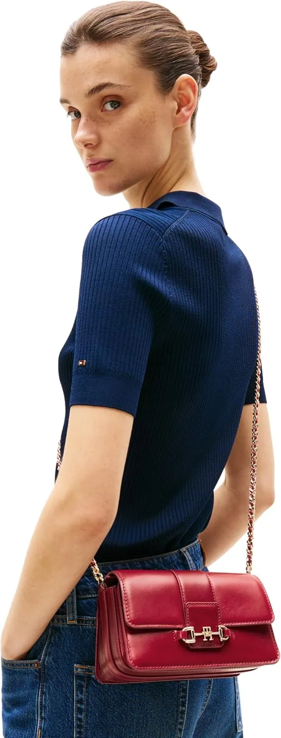 Tommy Hilfiger Heritage Leather Bag with Chain Crossbody Strap