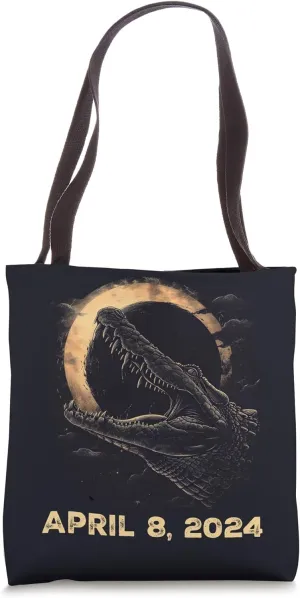Total Solar Eclipse Crocodile Sun Totality April 8 2024 Tote Bag