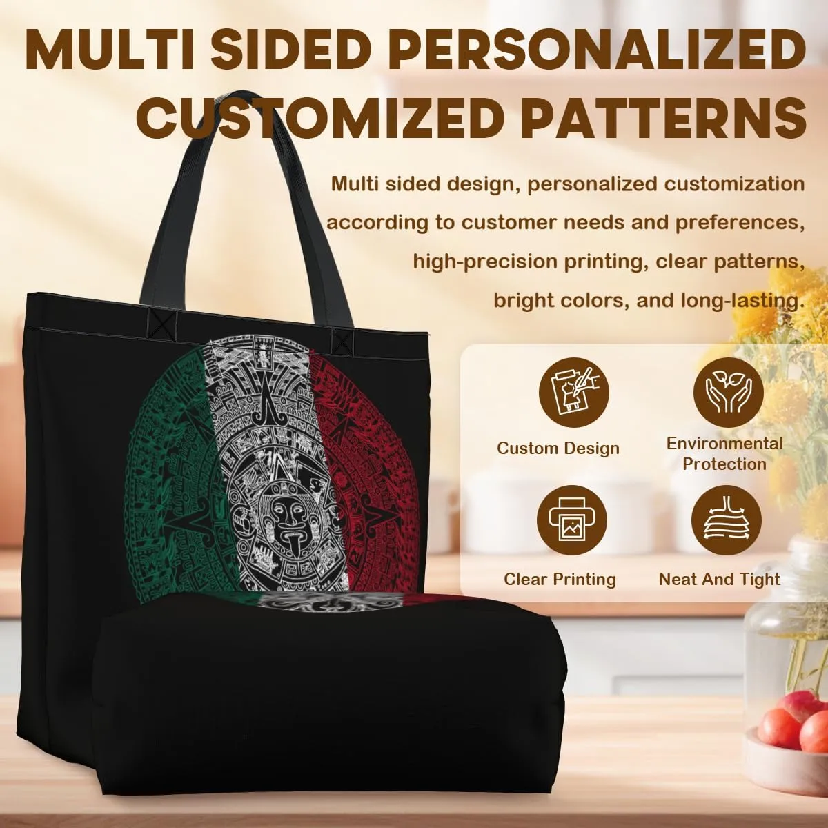 Tote Bag for Women Men Large Reusable Beach Shoulder Bags With Zipper for Gym Shopping Travel Gifts Yoga
