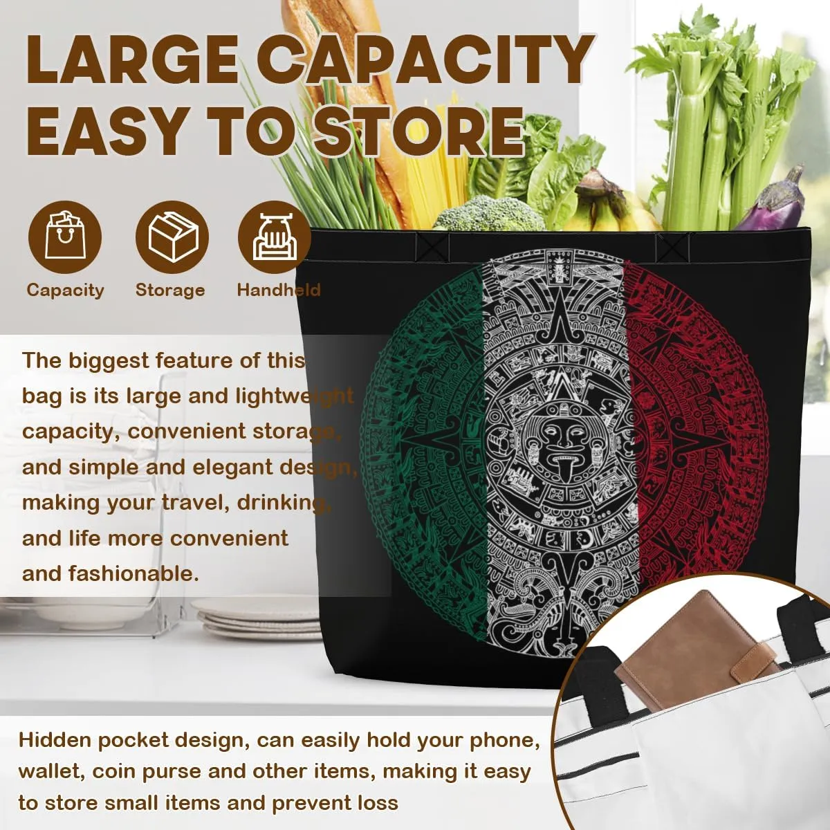 Tote Bag for Women Men Large Reusable Beach Shoulder Bags With Zipper for Gym Shopping Travel Gifts Yoga